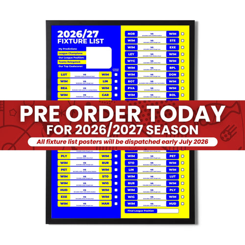 League 1 Clubs - 2026/27 Football Fixture Poster - Multiple Sizes