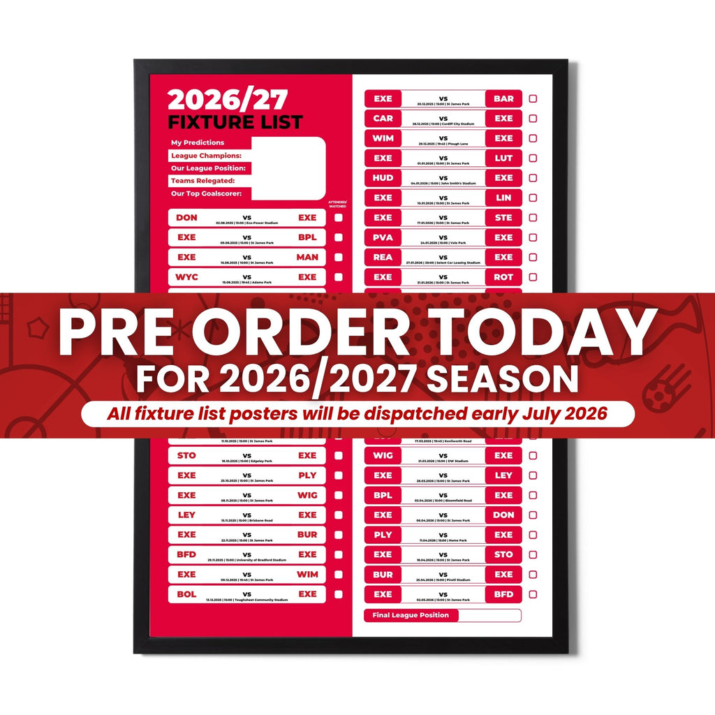 Pre-Order League 2 Clubs - 2026/27 Fixture Poster