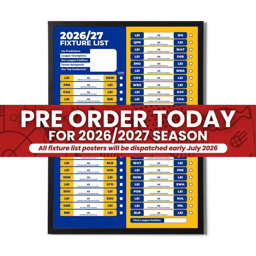 League 1 Clubs - 2026/27 Football Fixture Poster - Multiple Sizes