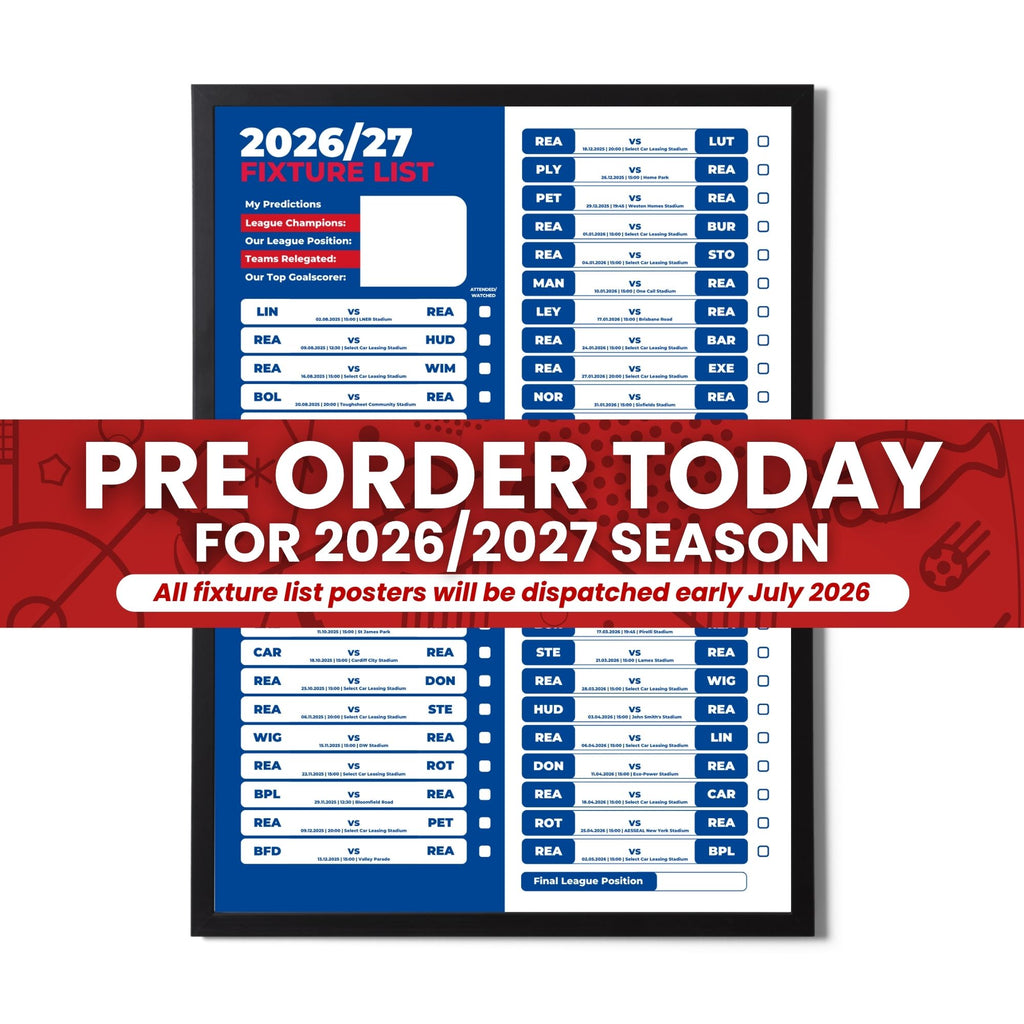 League 1 Clubs - 2026/27 Football Fixture Poster - Multiple Sizes