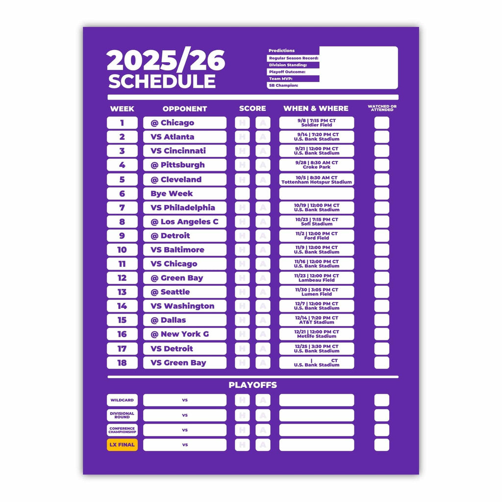 American Football Schedule Posters For 2025/26 Season
