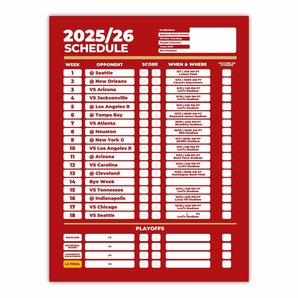 American Football Schedule Posters For 2025/26 Season