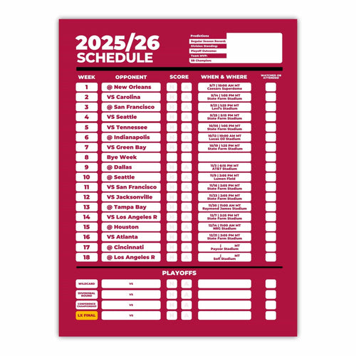 American Football Schedule Posters For 2025/26 Season