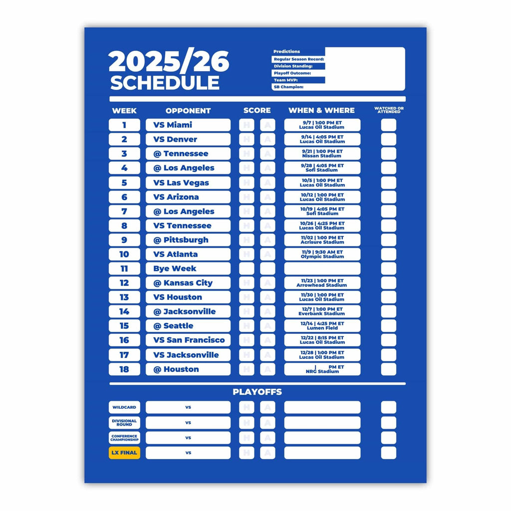 American Football Schedule Posters For 2025/26 Season