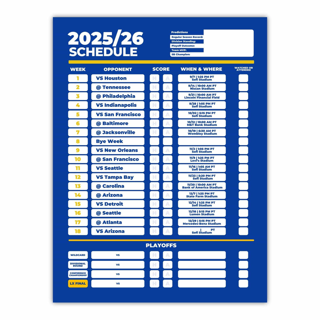 American Football Schedule Posters For 2025/26 Season