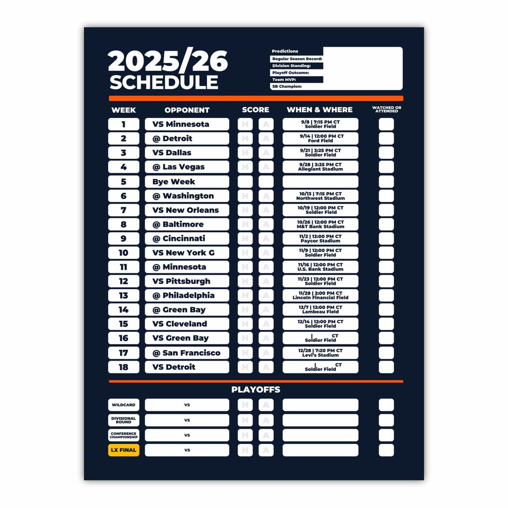 American Football Schedule Posters For 2025/26 Season