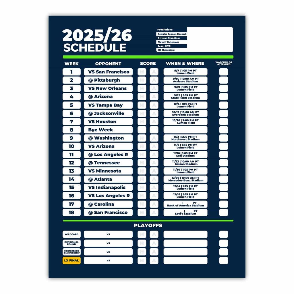 American Football Schedule Posters For 2025/26 Season