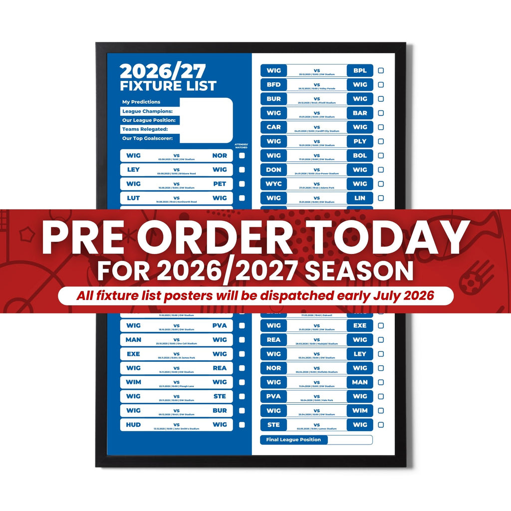 League 1 Clubs - 2026/27 Football Fixture Poster - Multiple Sizes
