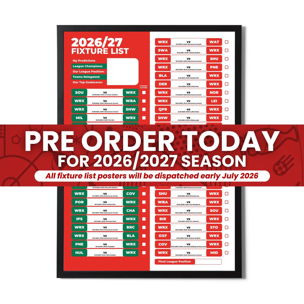 Pre Order Championship Clubs - 2026/27 Fixture Poster