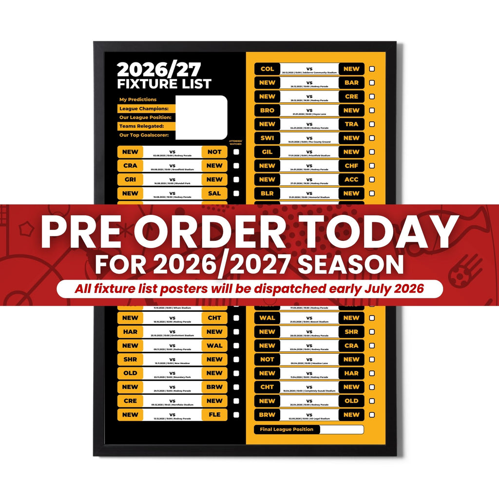 Pre-Order League 2 Clubs - 2026/27 Fixture Poster