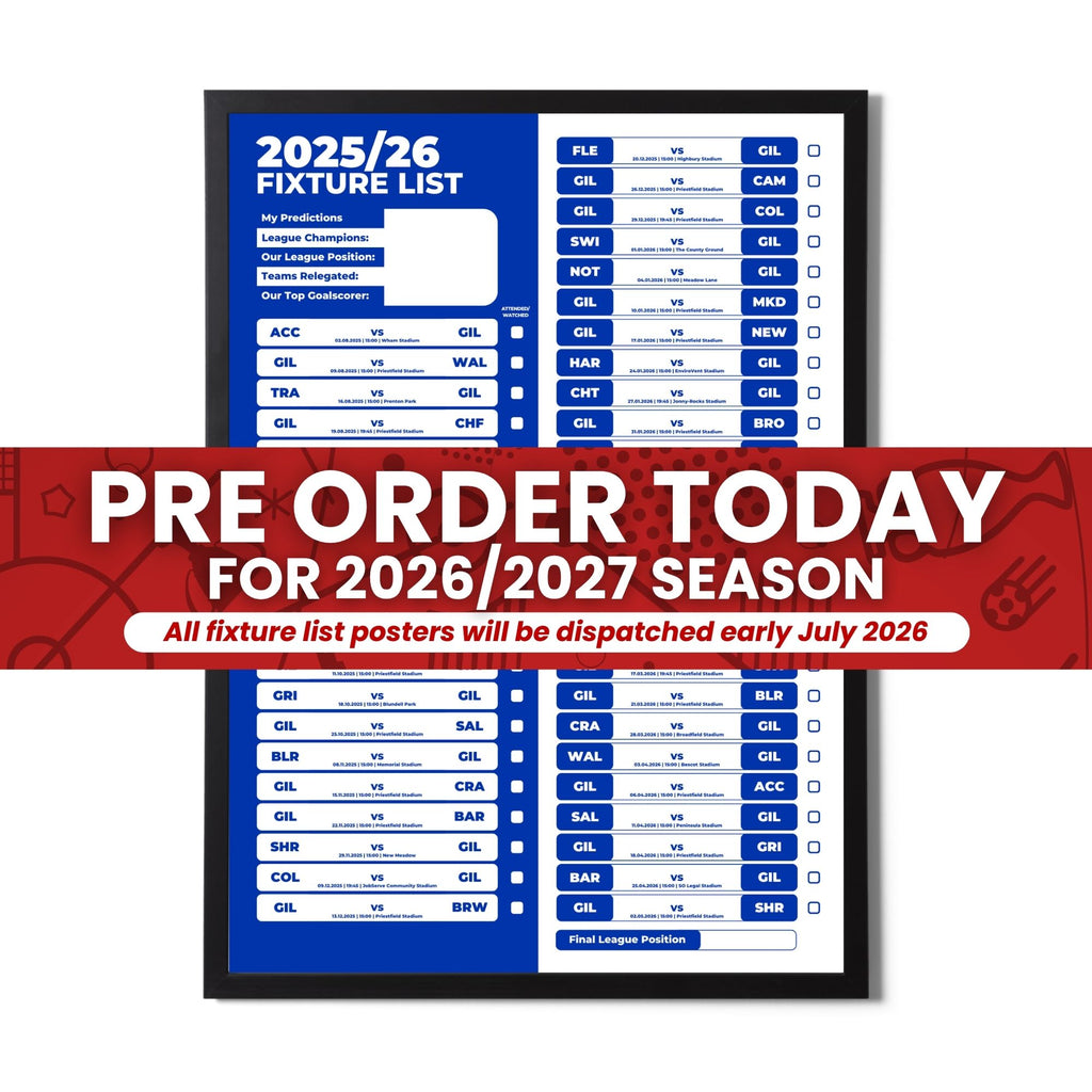 Pre-Order League 2 Clubs - 2026/27 Fixture Poster