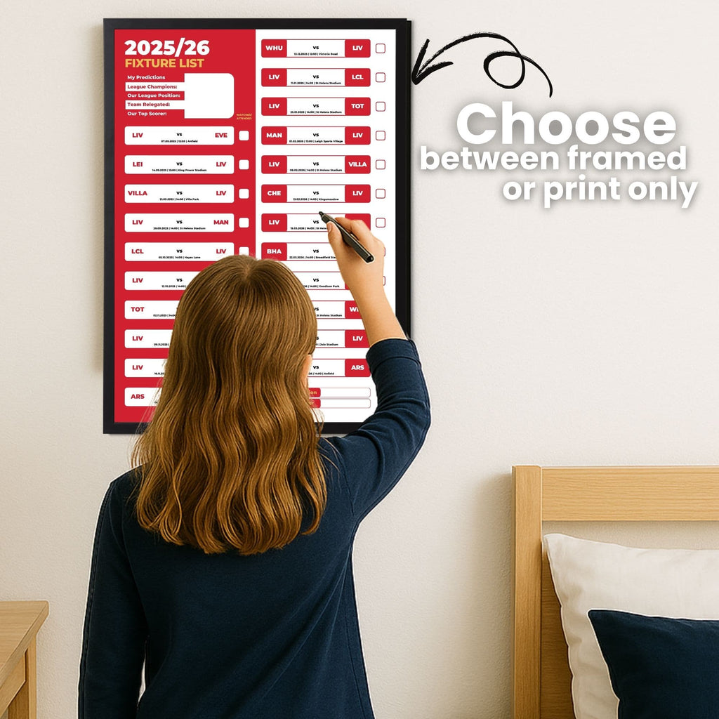 Women's Super League Clubs - 2025/26 Football Fixture Poster - A3 Size (29.7x42cm)