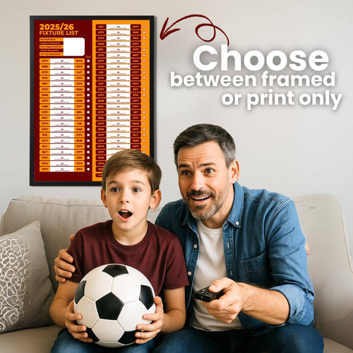League 1 Clubs - 2025/26 Football Fixture Poster - A3 Size (29.7x42cm)