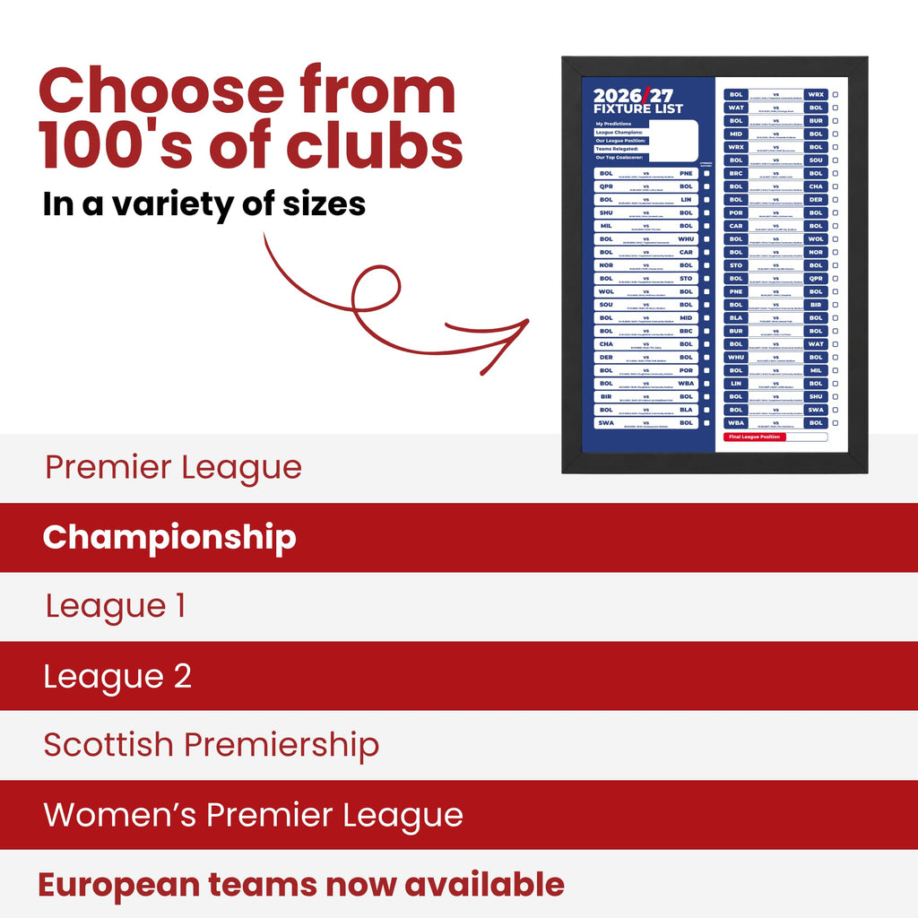 Bolton Wanderers — Choose From 100s of Clubs