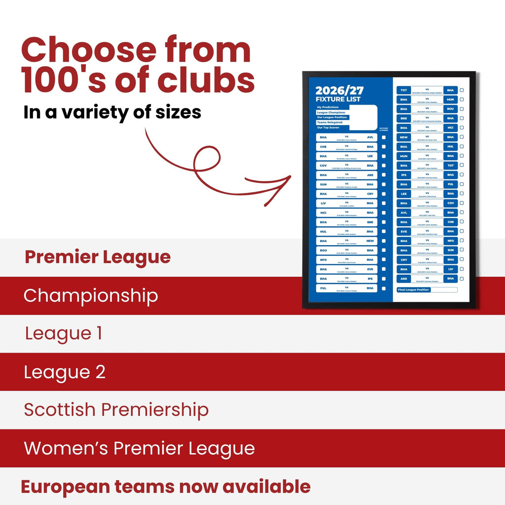 Brighton & Hove Albion — Choose From 100s of Clubs