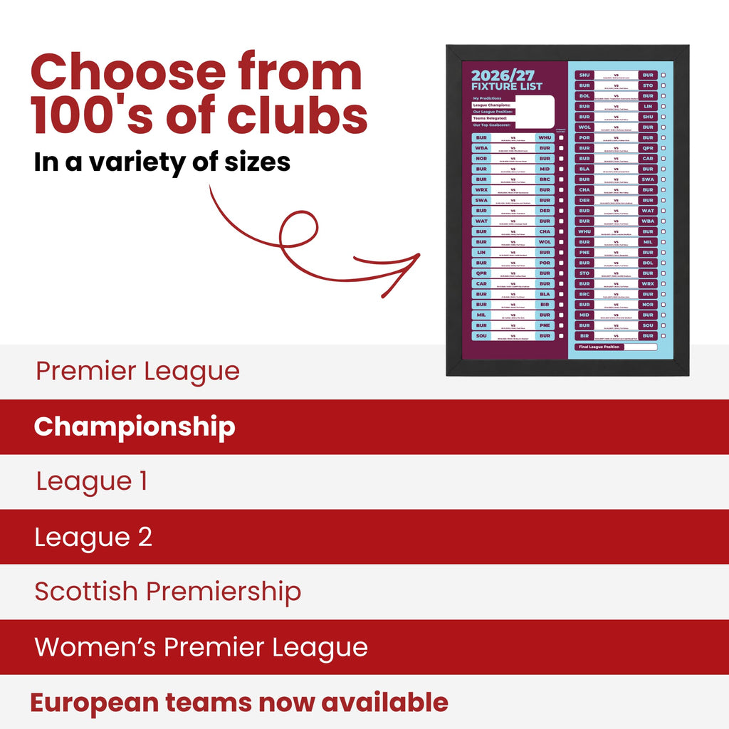 Burnley — Choose From 100s of Clubs