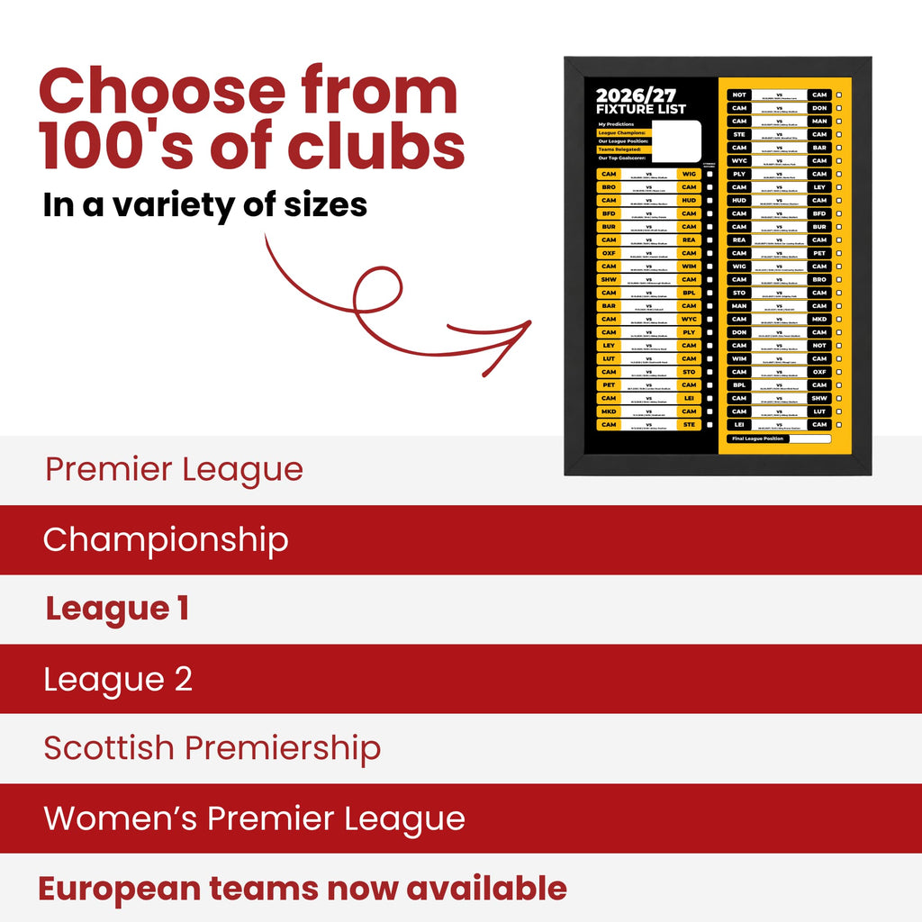Cambridge United — Choose From 100s of Clubs
