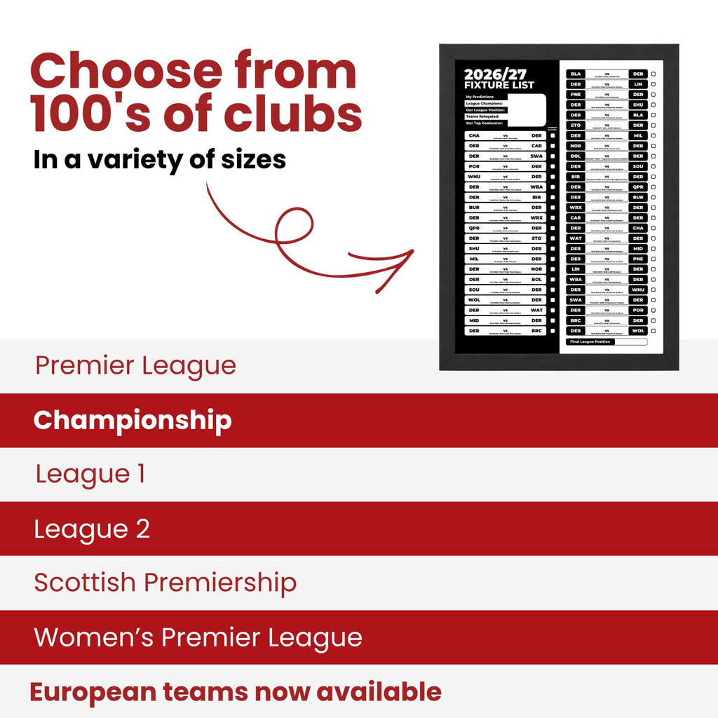 Derby County — Choose From 100s of Clubs