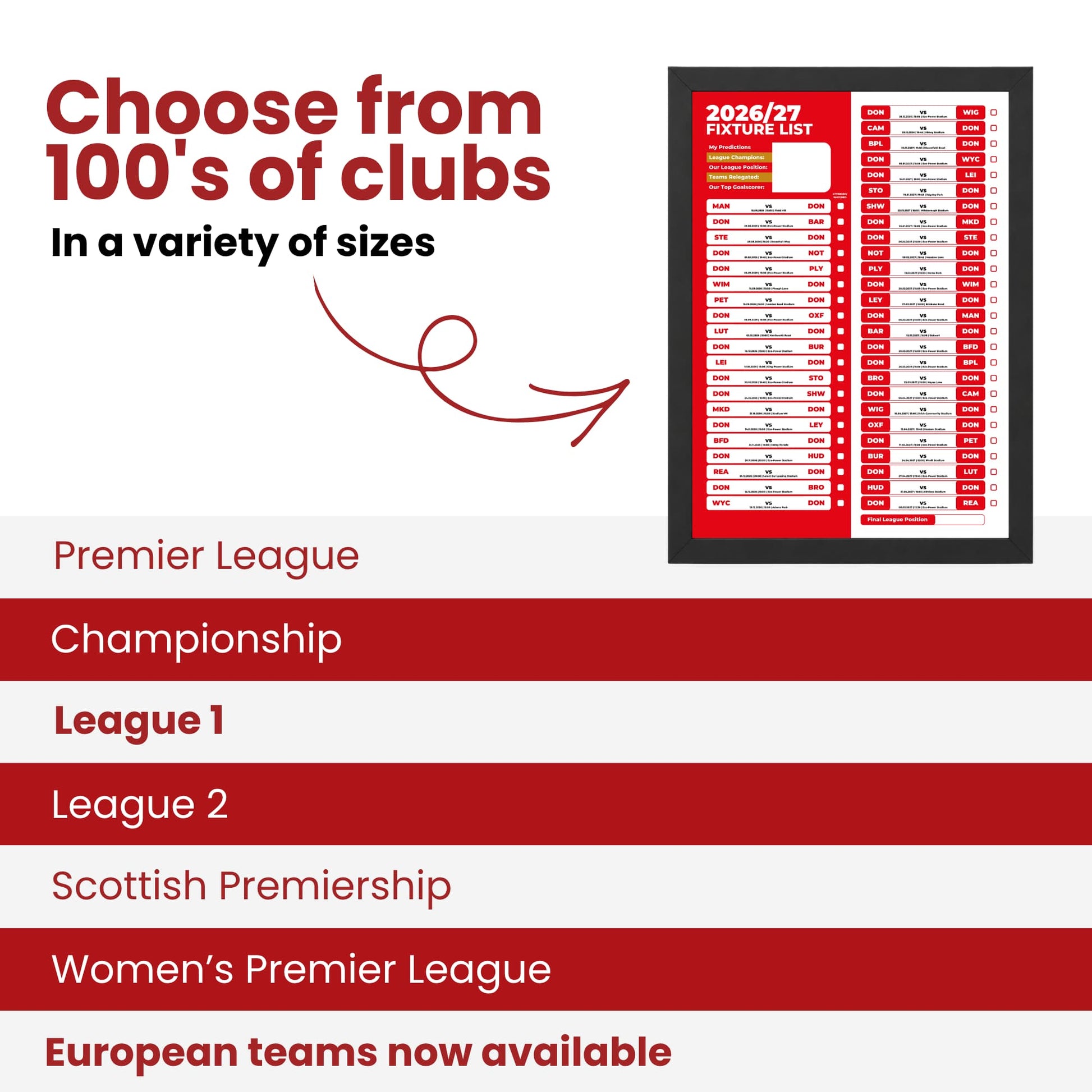 Doncaster Rovers — Choose From 100s of Clubs