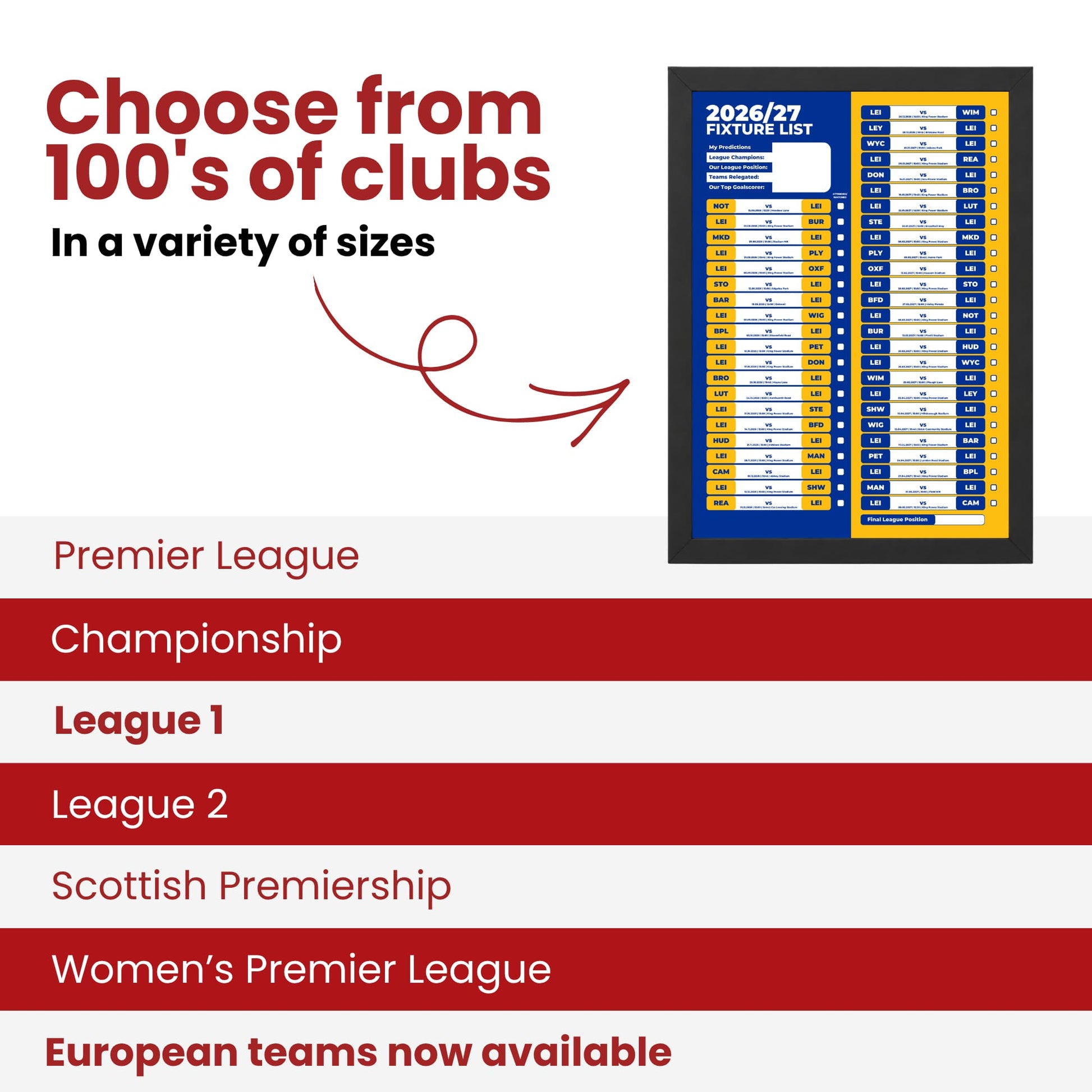 Leicester City — Choose From 100s of Clubs