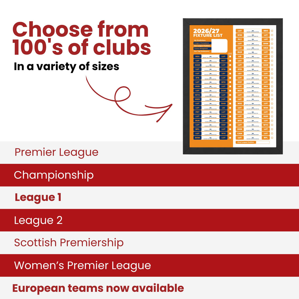 Luton Town — Choose From 100s of Clubs