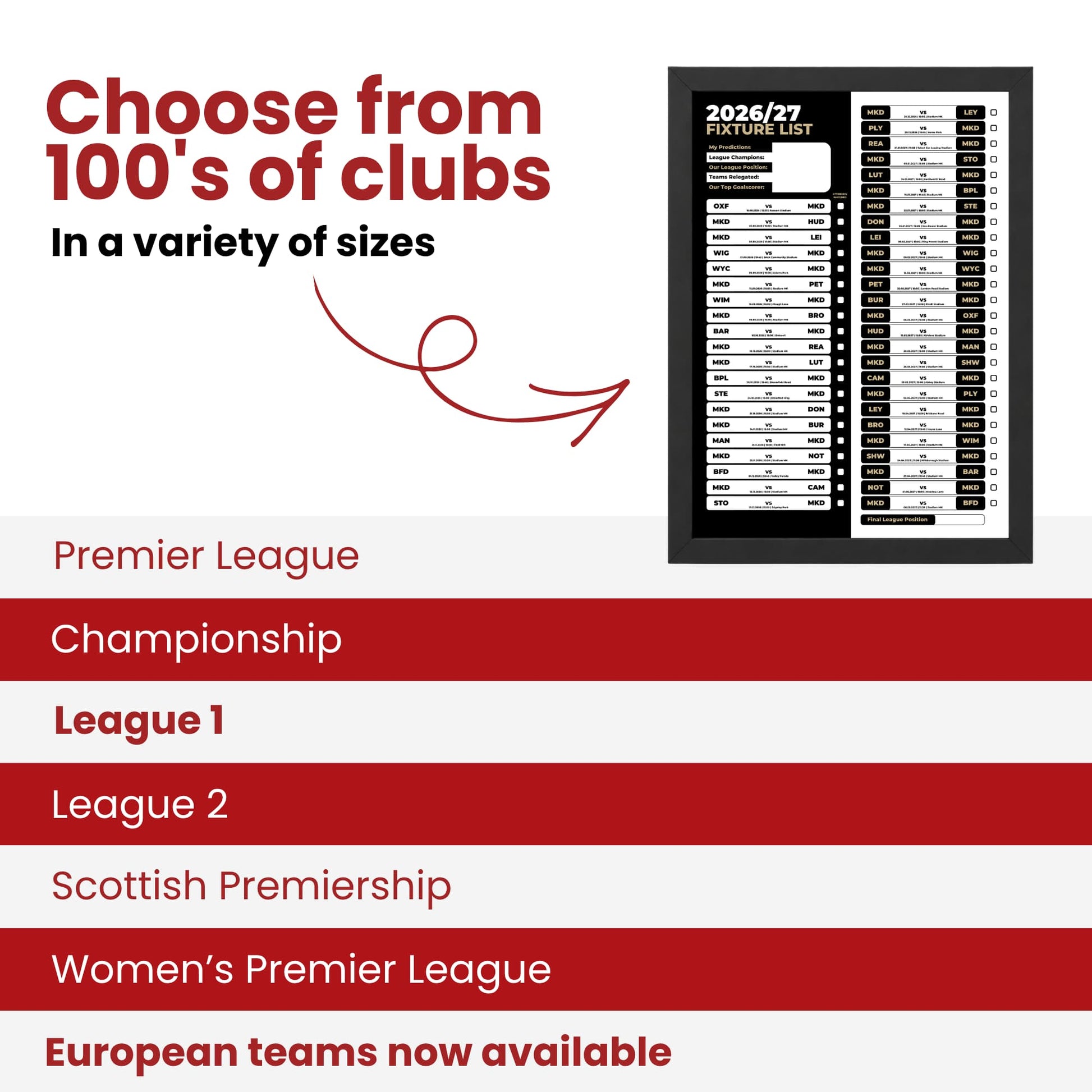 MK Dons — Choose From 100s of Clubs