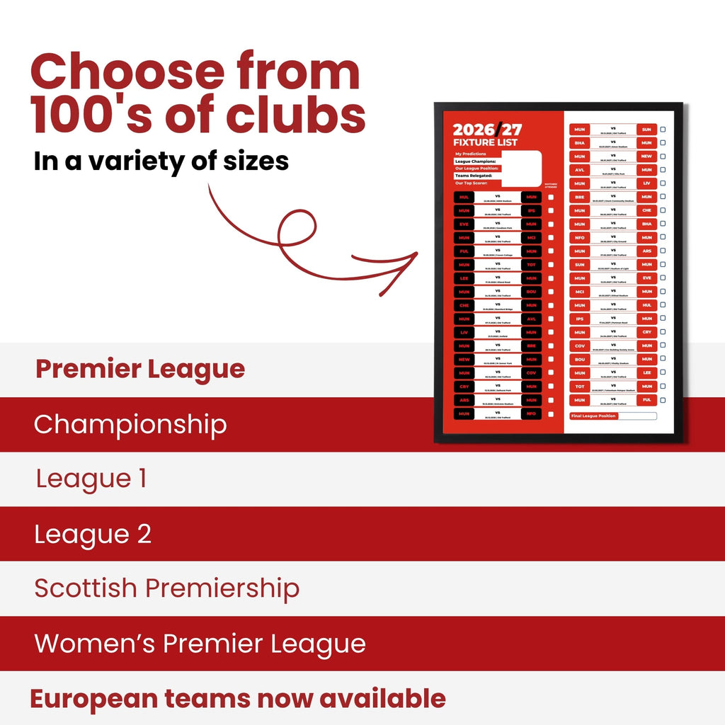 Manchester United — Choose From 100s of Clubs