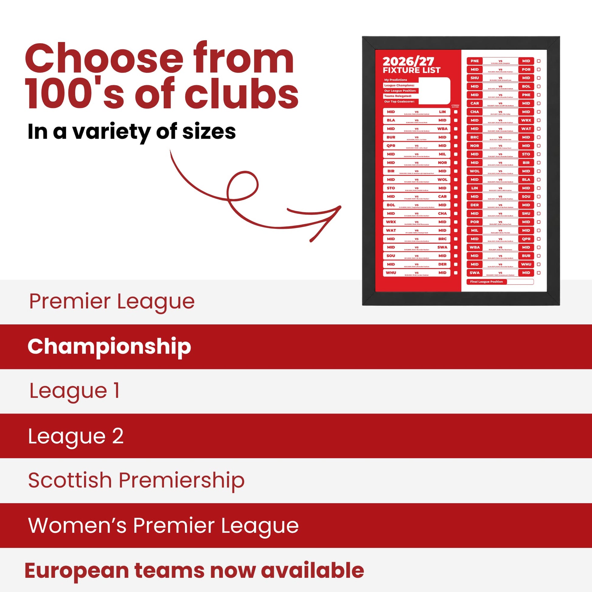 Middlesbrough — Choose From 100s of Clubs