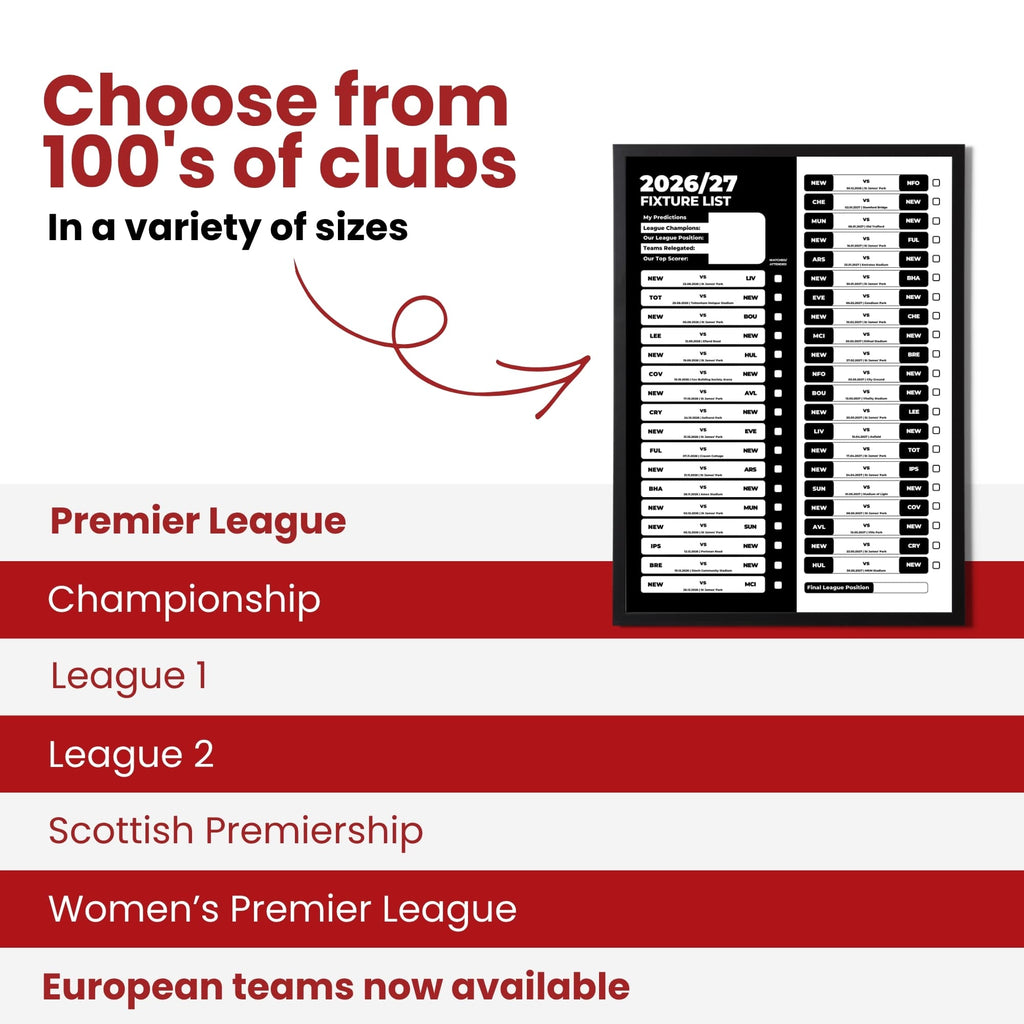 Newcastle United — Choose From 100s of Clubs