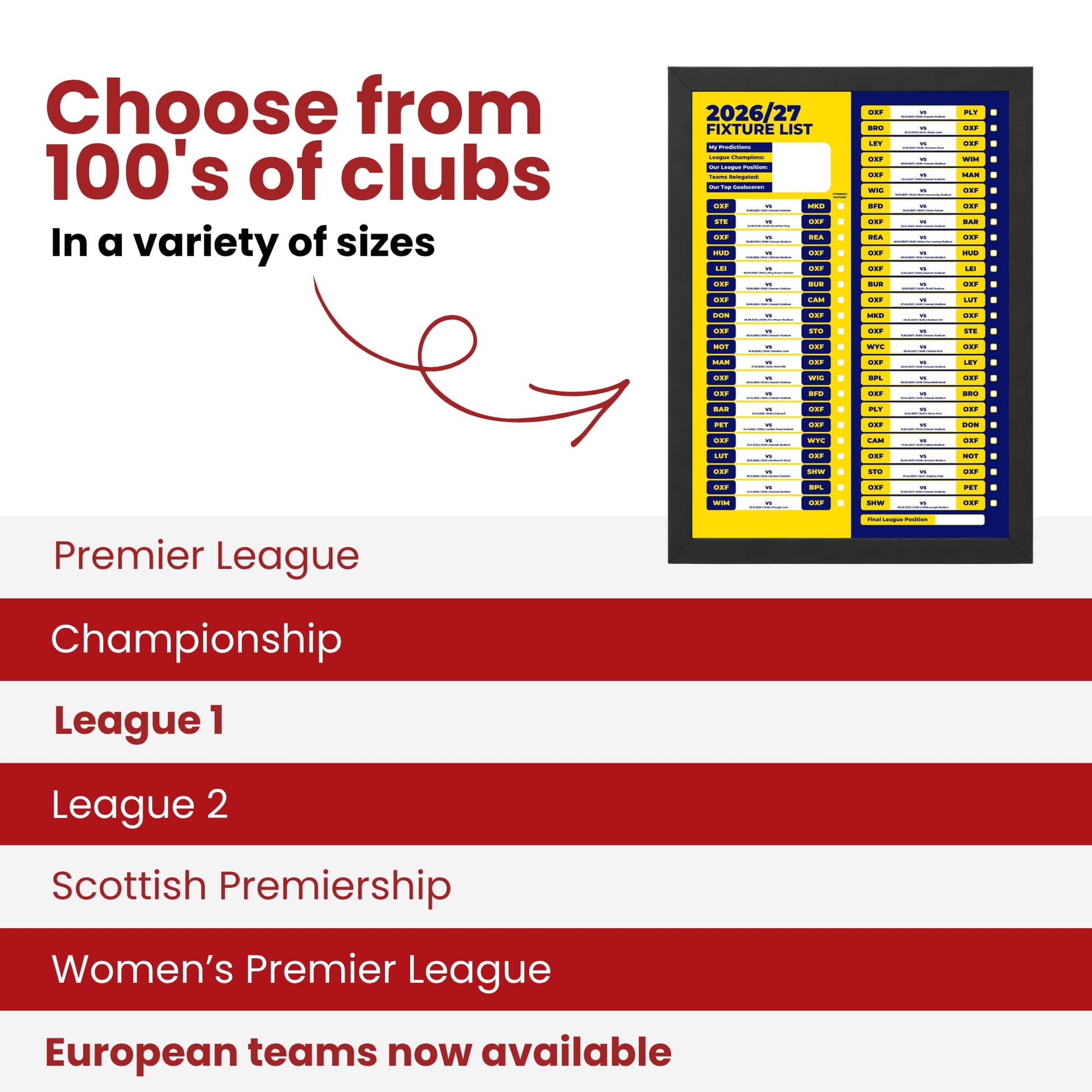 Oxford United — Choose From 100s of Clubs