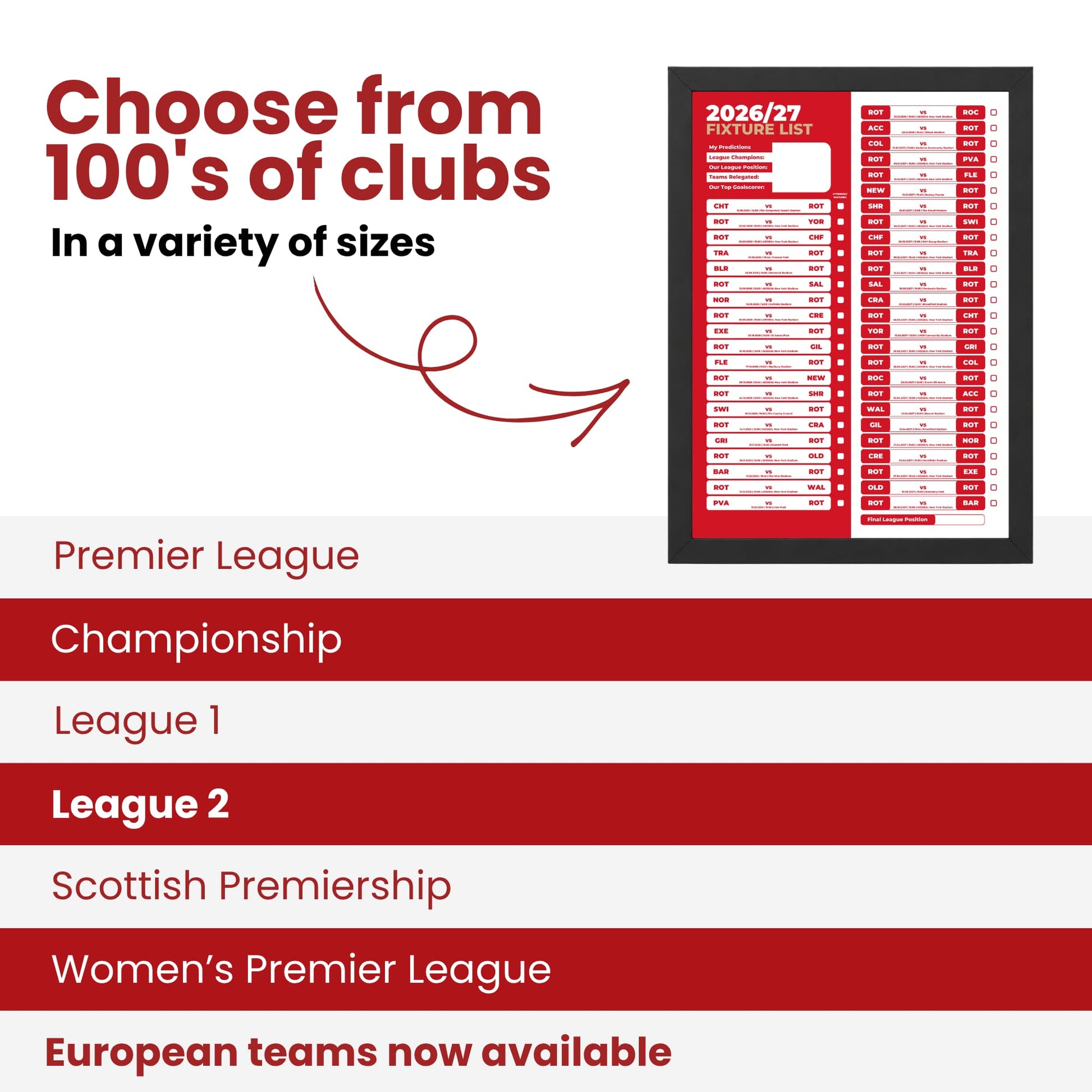 Rotherham United — Choose From 100s of Clubs