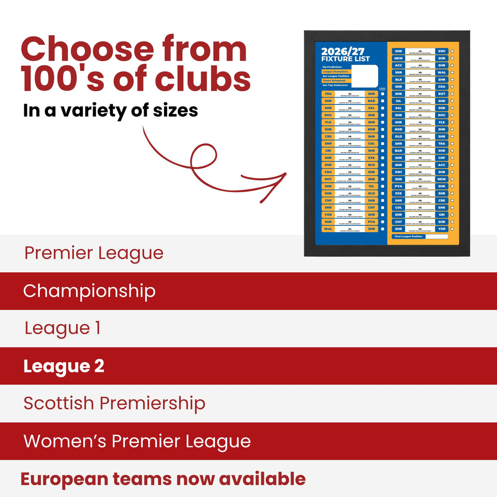 Shrewsbury Town — Choose From 100s of Clubs