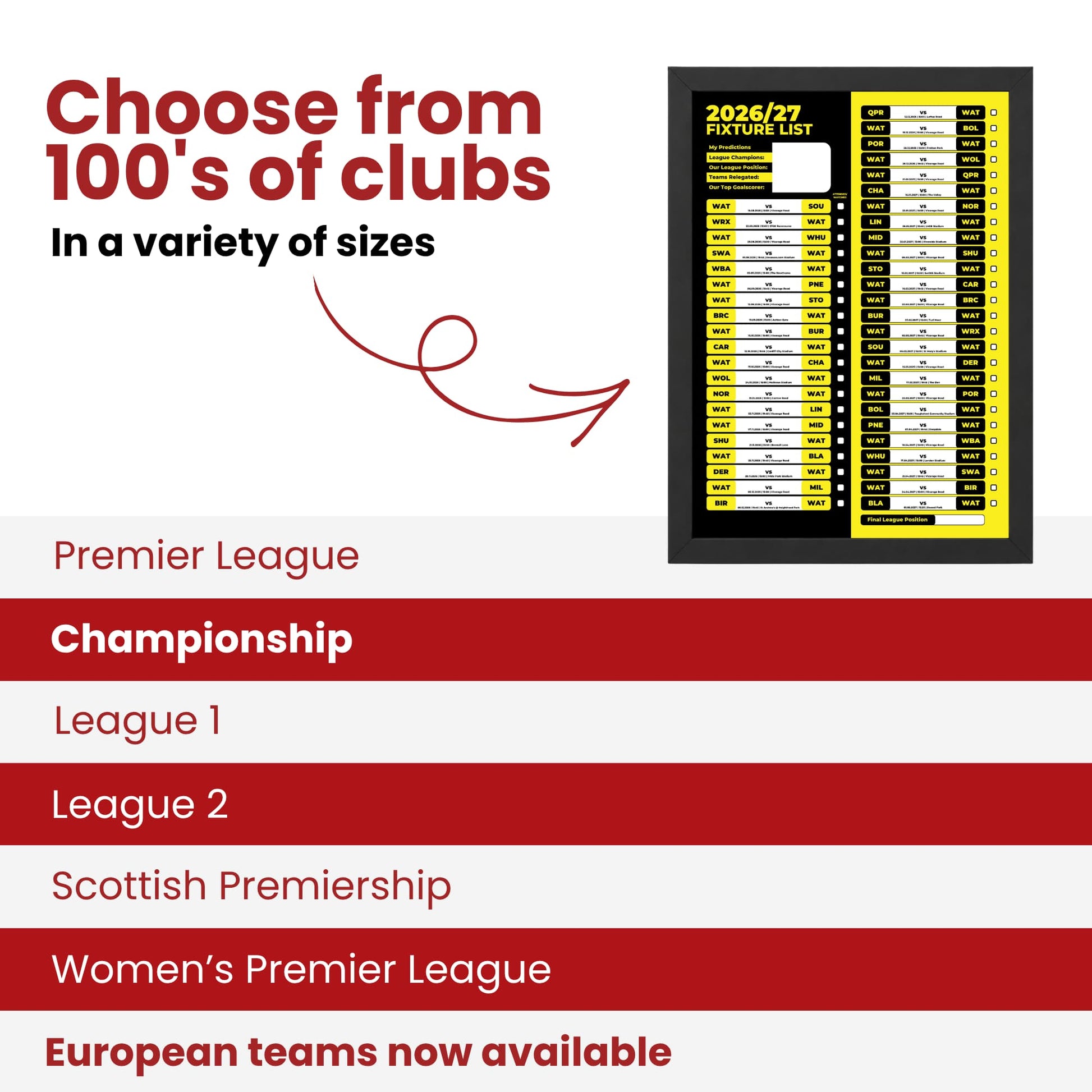 Watford — Choose From 100s of Clubs