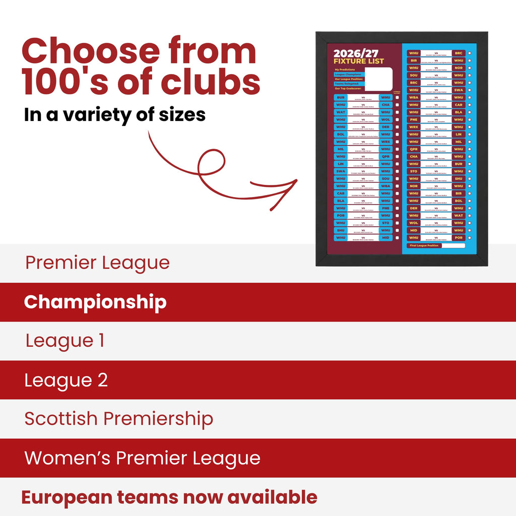 West Ham United — Choose From 100s of Clubs
