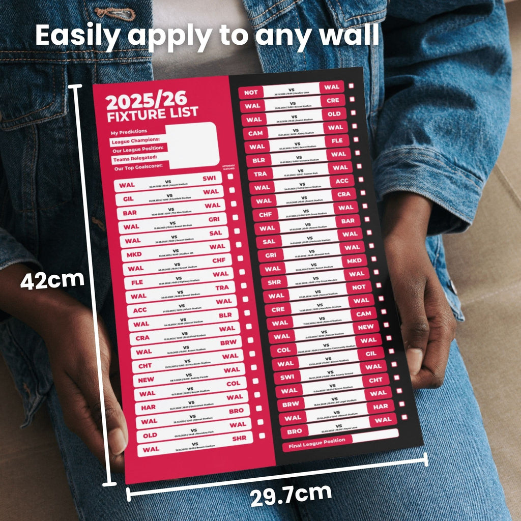 League 2 Clubs - 2025/26 Football Fixture Poster - A3 Size (29.7x42cm)