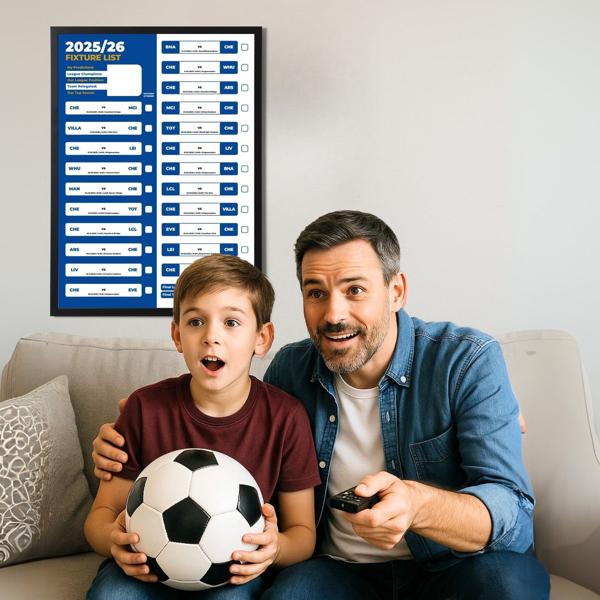 Women's Super League Clubs - 2025/26 Football Fixture Poster - A3 Size (29.7x42cm)