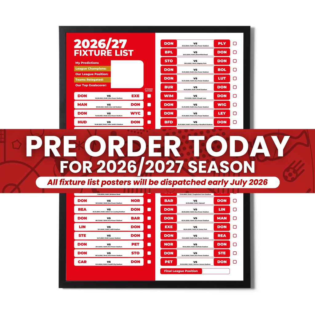 League 1 Clubs - 2026/27 Football Fixture Poster - Multiple Sizes