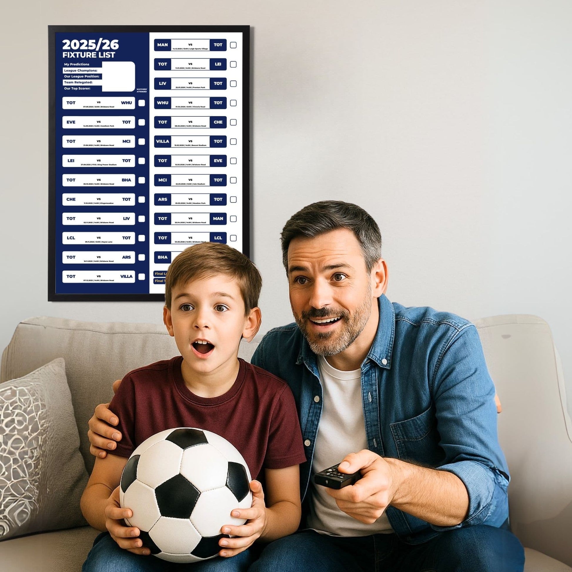 Women's Super League Clubs - 2025/26 Football Fixture Poster - A3 Size (29.7x42cm)