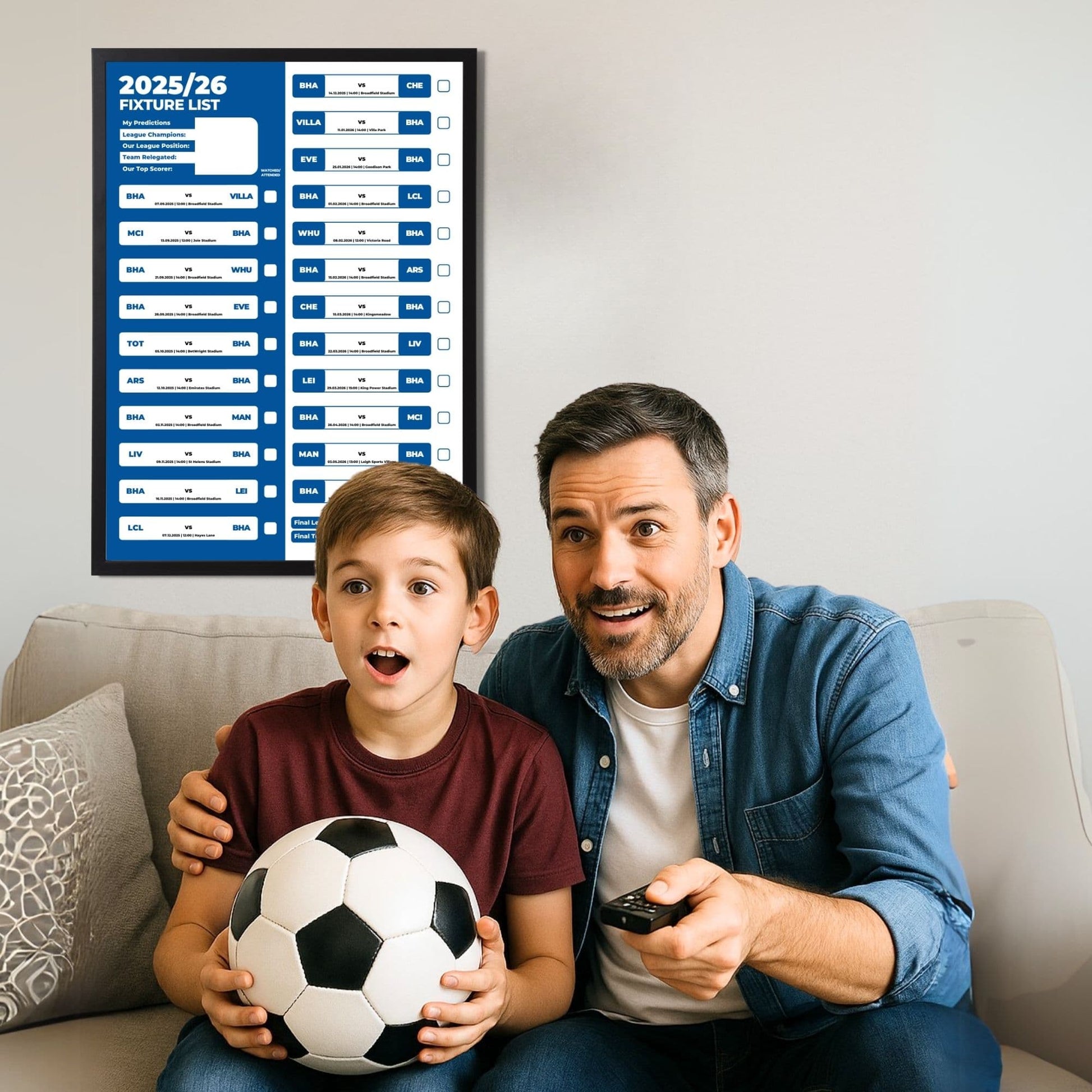 Women's Super League Clubs - 2025/26 Football Fixture Poster - A3 Size (29.7x42cm)