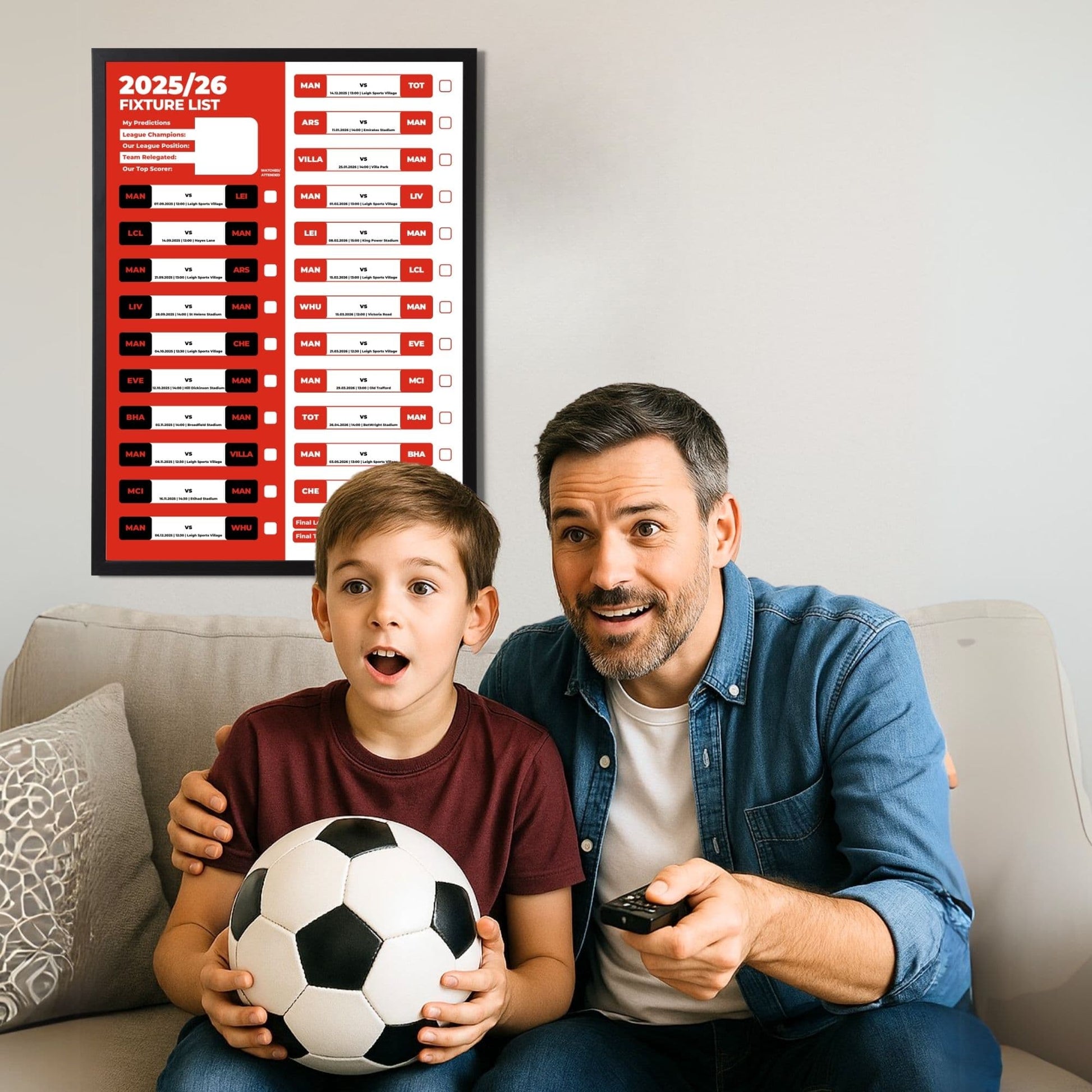 Women's Super League Clubs - 2025/26 Football Fixture Poster - A3 Size (29.7x42cm)