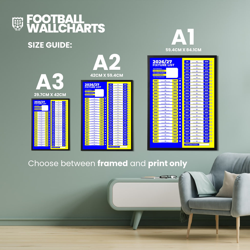 AFC Wimbledon — Size Chart