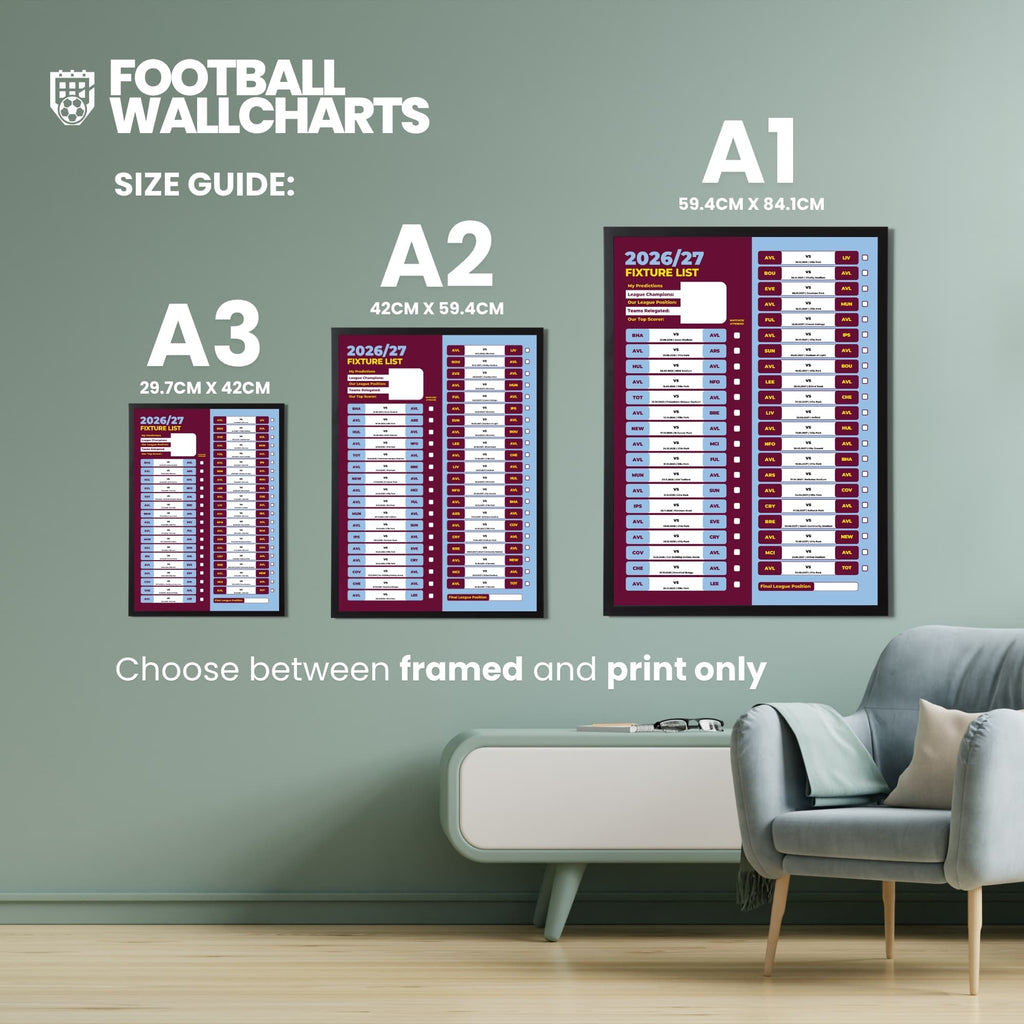 Aston Villa — Size Chart