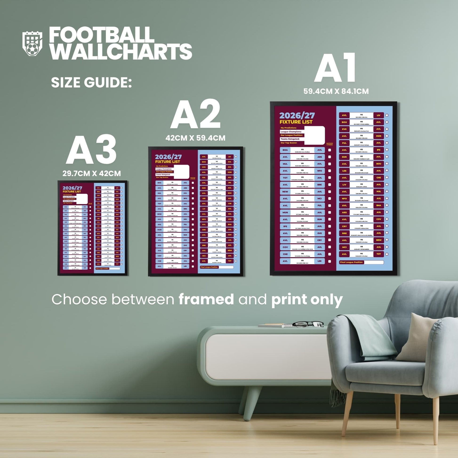 Aston Villa — Size Chart