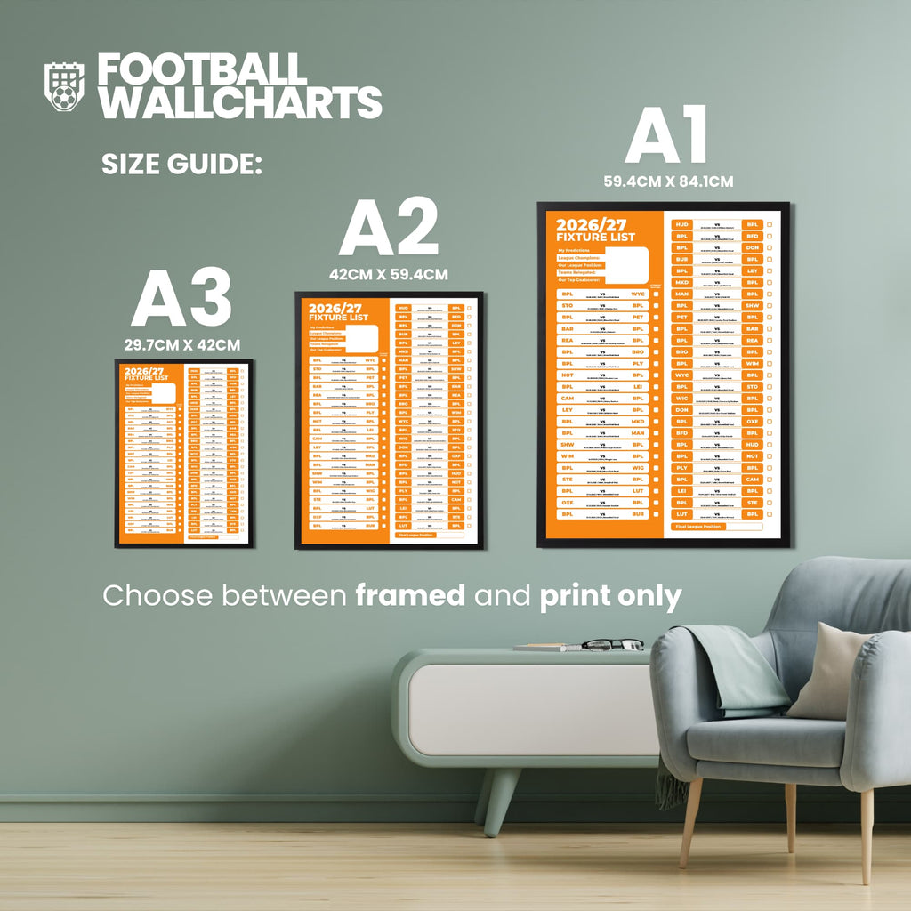 Blackpool — Size Chart