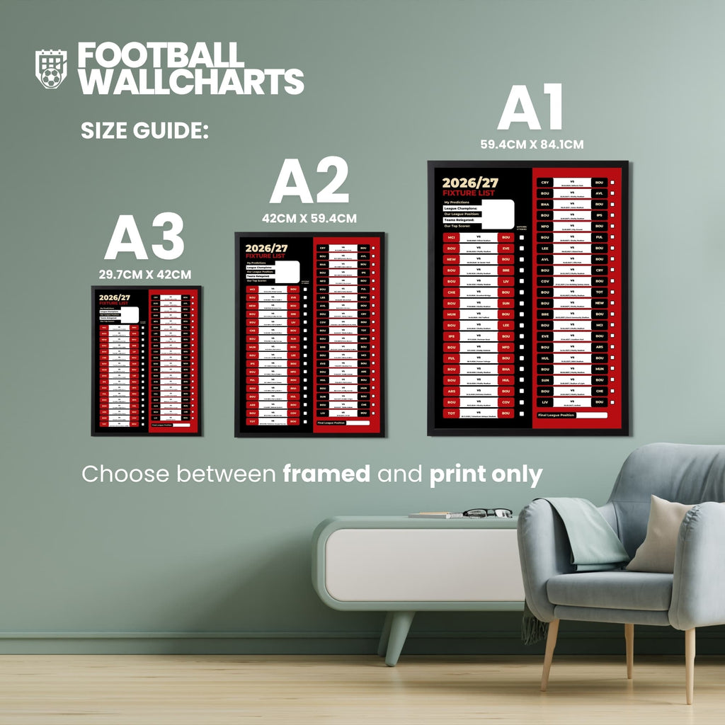 Bournemouth — Size Chart