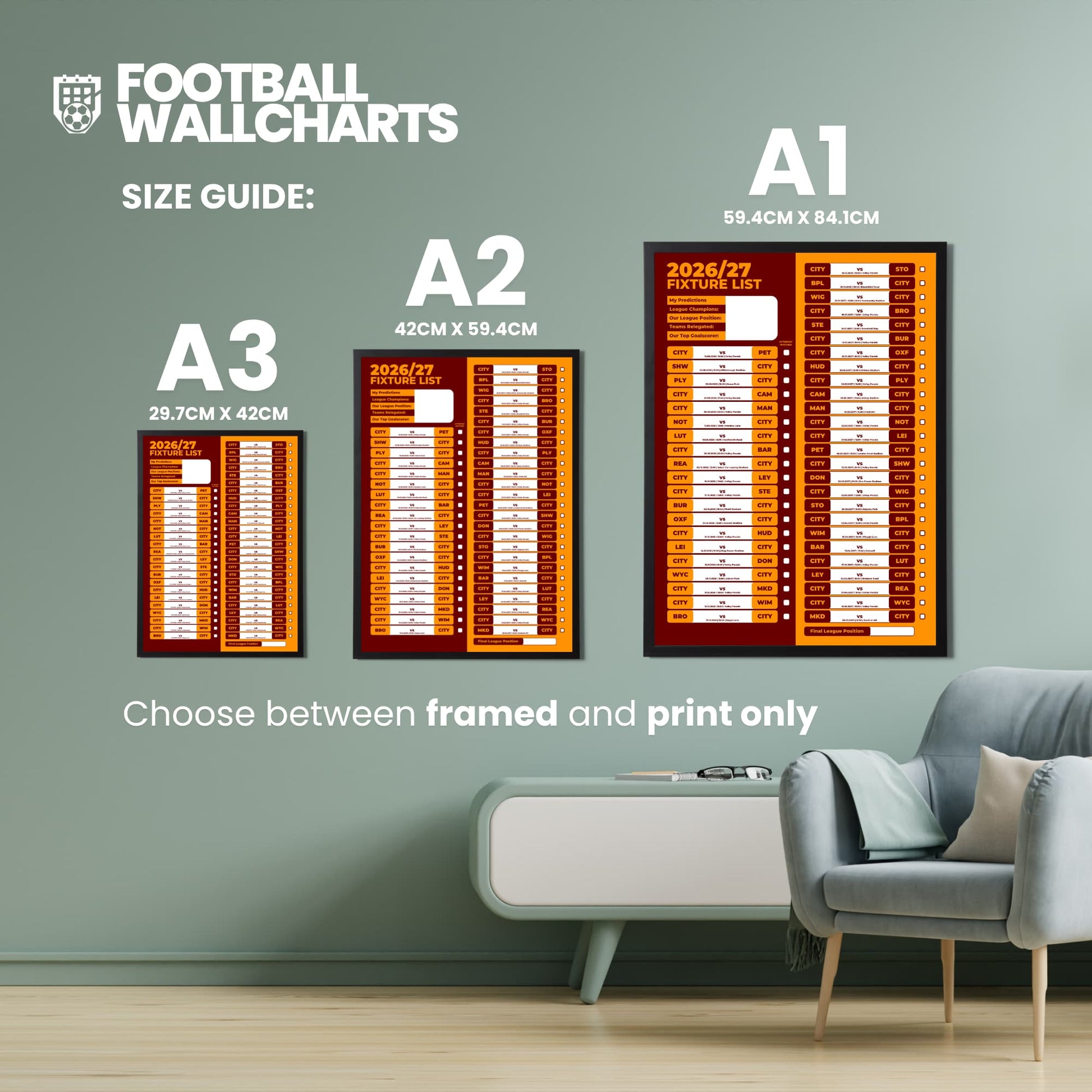 Bradford City — Size Chart