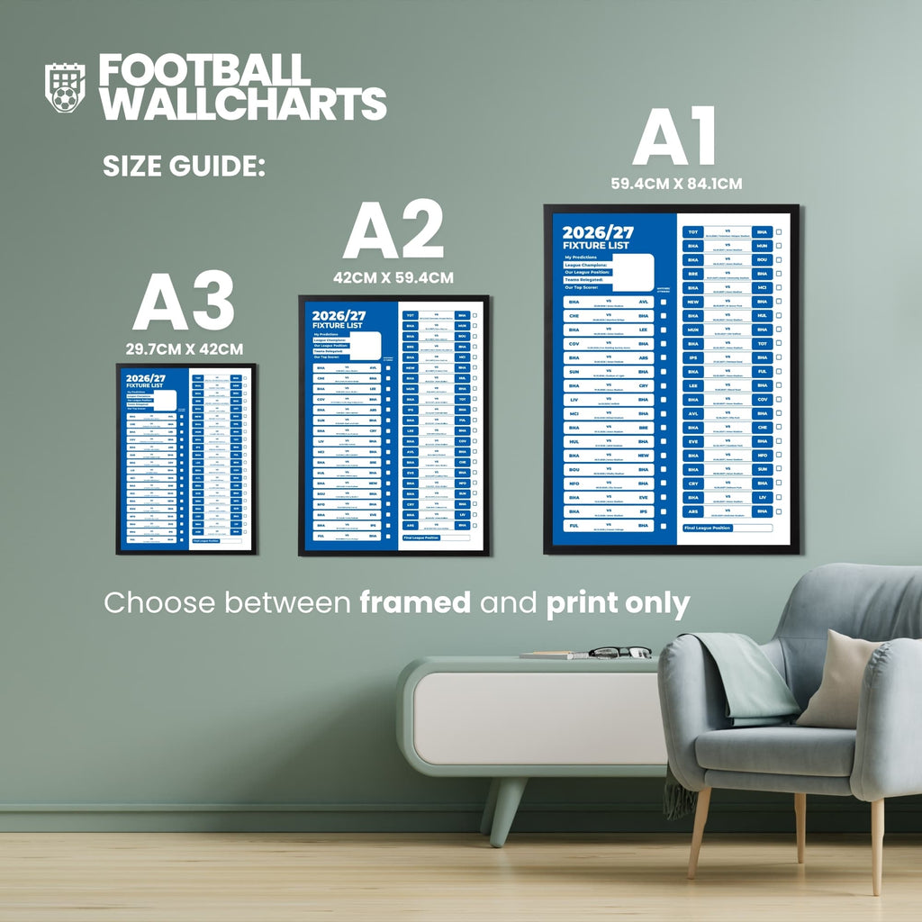 Brighton & Hove Albion — Size Chart