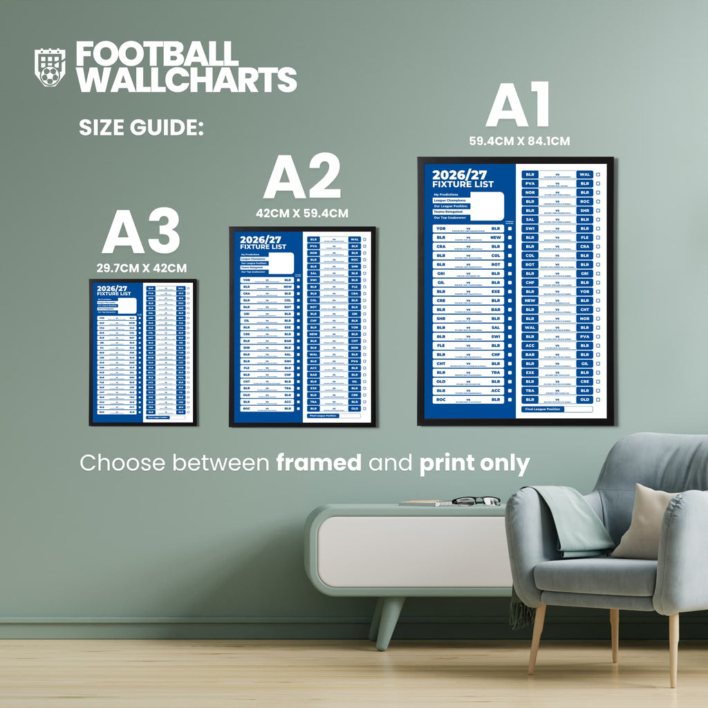 Bristol Rovers — Size Chart