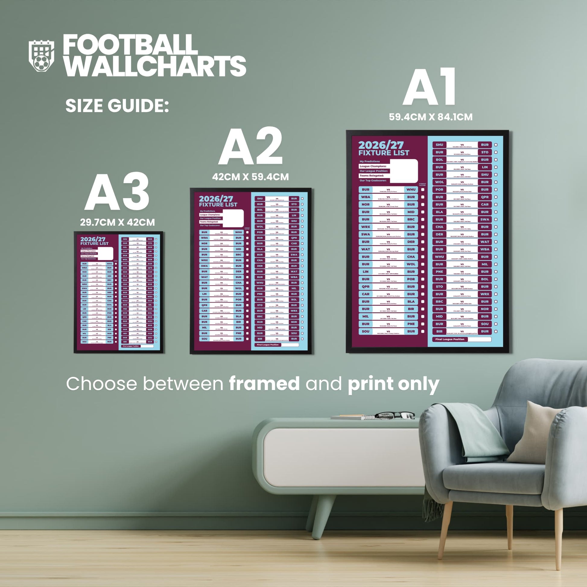 Burnley — Size Chart
