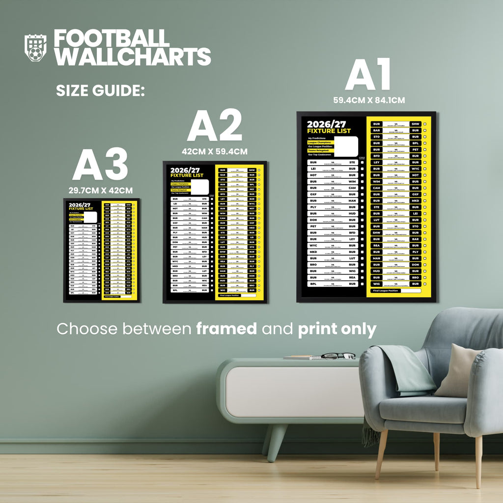 Burton Albion — Size Chart
